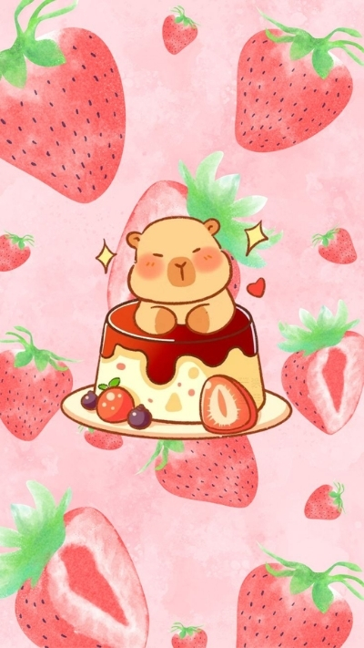 ảnh vẽ capybara chill ăn uống