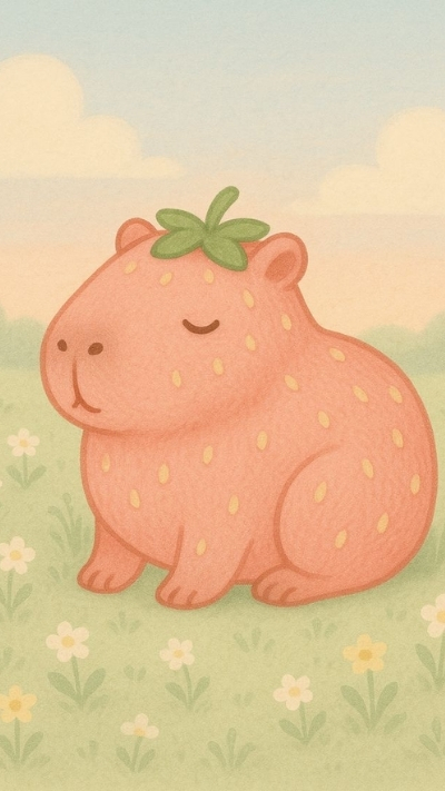 ảnh vẽ capybara chill đang nghỉ ngơi