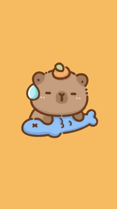 ảnh vẽ capybara chill đang ngủ gật