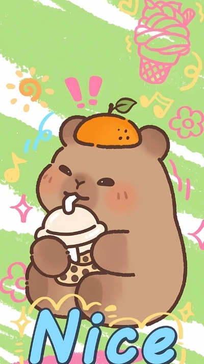 ảnh vẽ capybara chill dễ thương