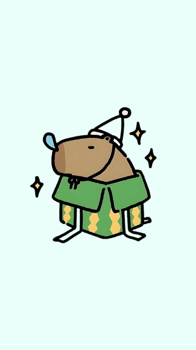 ảnh vẽ capybara chill nghe nhạc