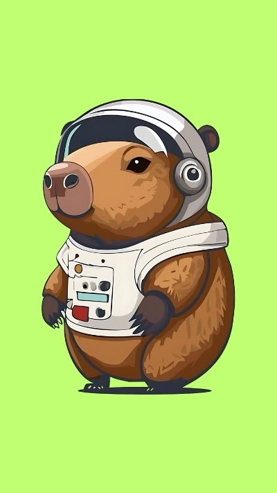 ảnh vẽ capybara chill ngồi thư giãn