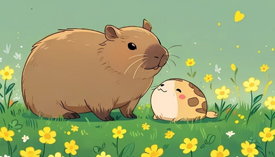 ảnh vẽ capybara con vật khác hài hước