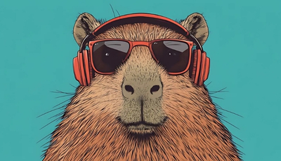 ảnh vẽ capybara cute đáng yêu