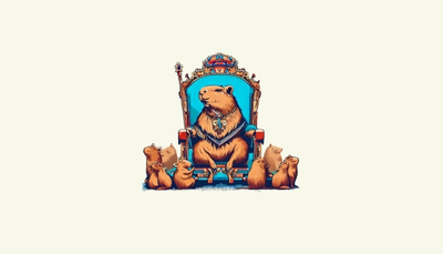 ảnh vẽ capybara cute đi dạo