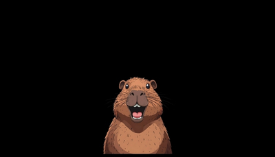 ảnh vẽ capybara cute ở bể bơi