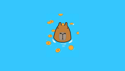 ảnh vẽ capybara cute thích ngâm nước