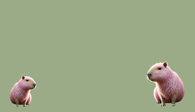 ảnh vẽ capybara màu hồng nhẹ nhàng