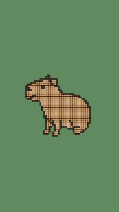 ảnh vẽ capybara ô vuông địch thân