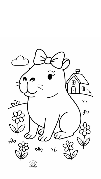 ảnh vẽ capybara trắng đen dễ thương nhất