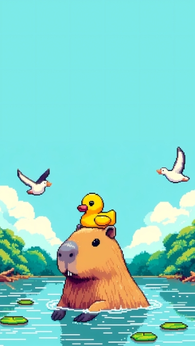 ảnh vẽ capybara vô tri đội mũ lưỡi trai