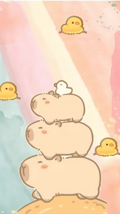 ảnh vẽ capybara vô tri ngâm nước