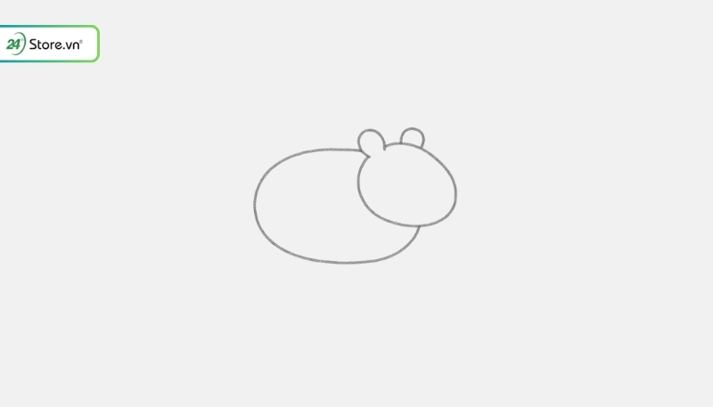 vẽ hình capybara bước 2