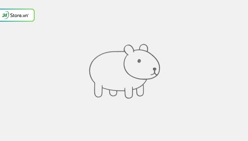 vẽ hình capybara bước 4
