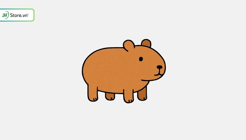 vẽ hình capybara bước 5