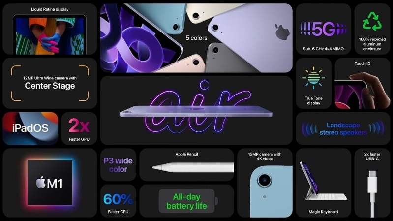 ra mắt siêu phẩm iPad Air 5 2022 Wifi Cellular | Chính hãng Apple Việt Nam 