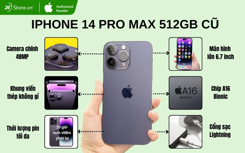 iphone 14 pro max 512gb cũ đẹp giá rẻ