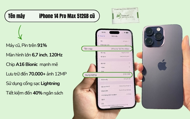 iphone 14 pro max 512gn cũ giá rẻ bao nhiêu