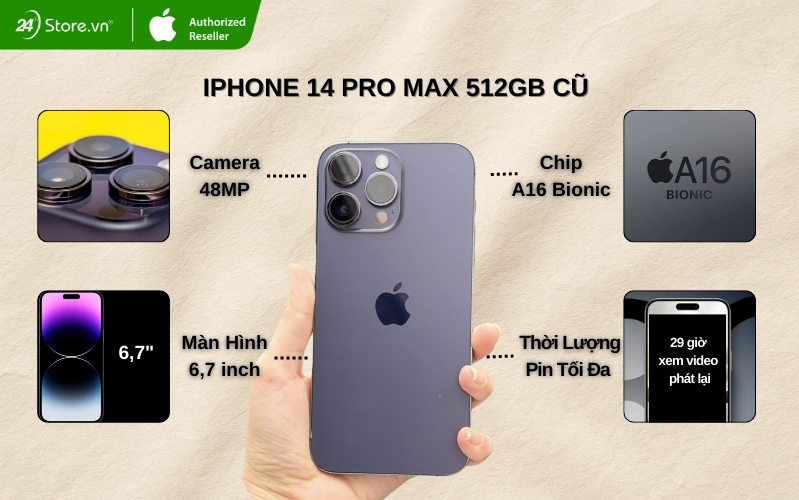 iphone 14 pro max 512gb đã qua sử dụng giá rẻ