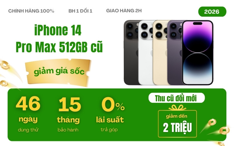 mua iphone 14 pro max 512gb cũ giá tốt