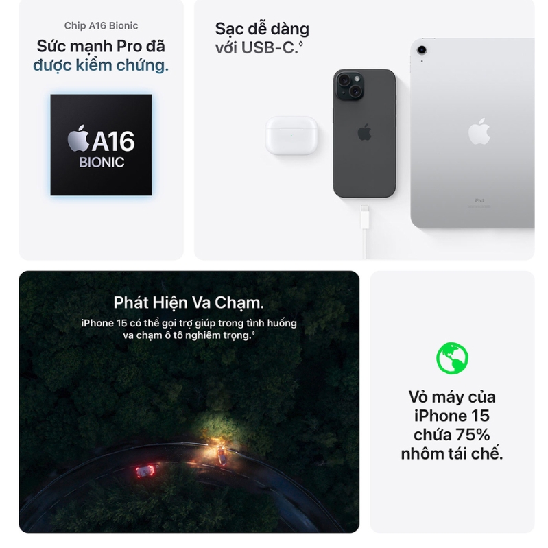 điện thoại iPhone 15 256GB hiệu năng chipset