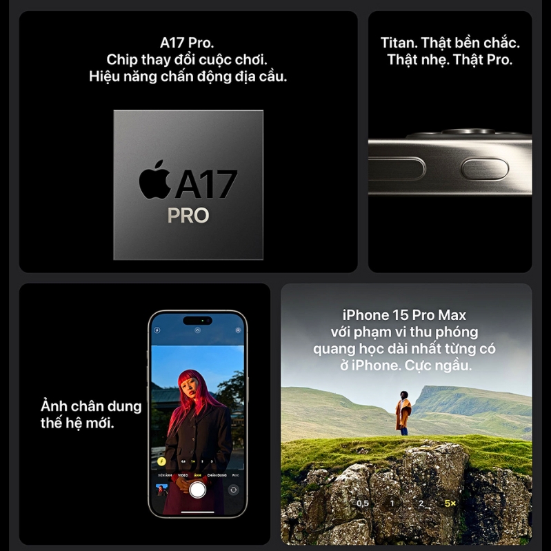 iPhone 15 Pro 256GB hiệu năng chip A17 Pro