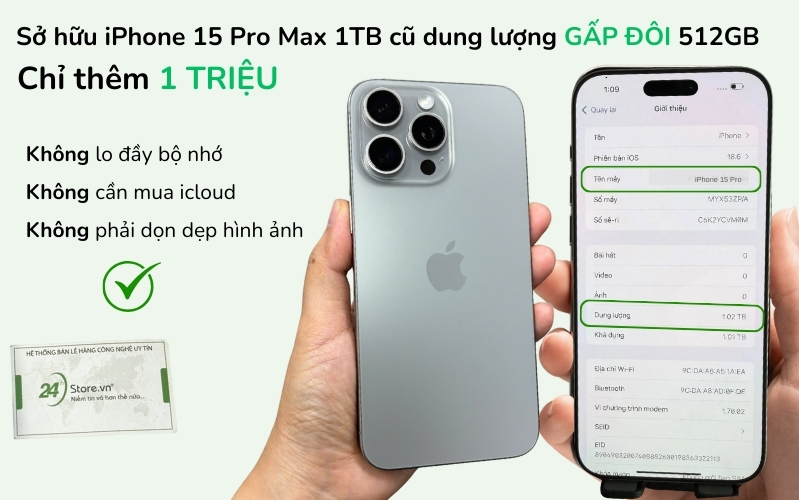 iphone 15 pro max 1tb cũ đẹp