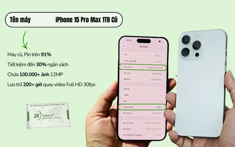iphone 15 pro max cũ 1tb