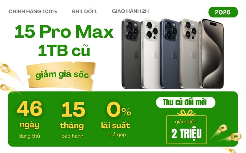 mua iphone 15 pro max 1tb cũ tại 24hstore