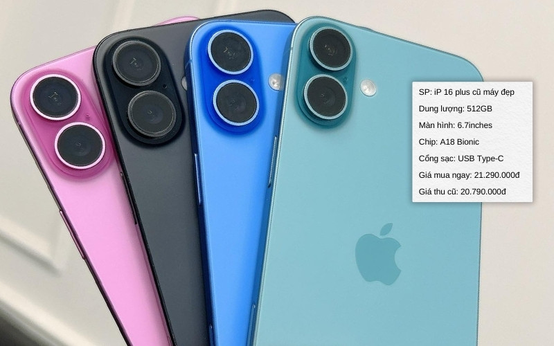 iphone 16 plus 512gb cũ giá rẻ