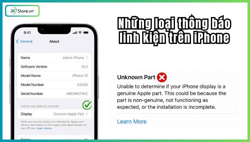 Những loại thông báo linh kiện trên iPhone