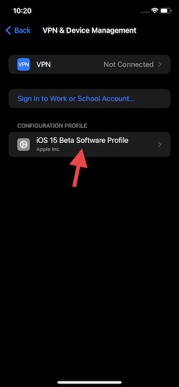 Cách xóa hồ sơ iOS 15 Beta khỏi iPhone