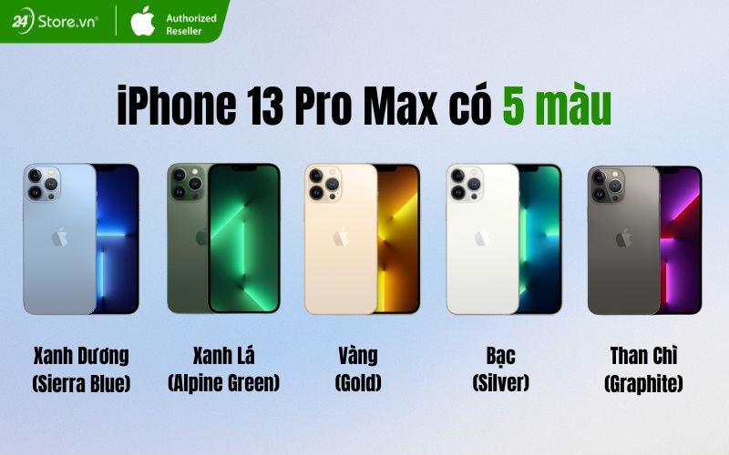 iphone 13 pro max có 5 màu