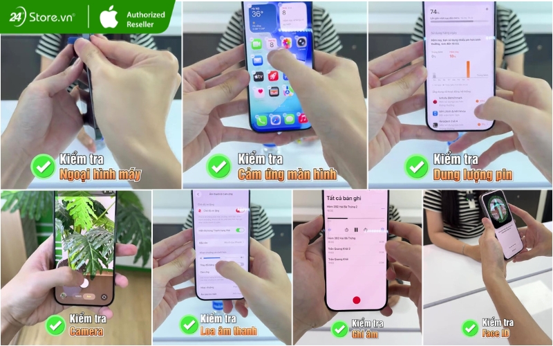 các bước kiểm định máy iphone 13 pro max cũ tại 24hstore