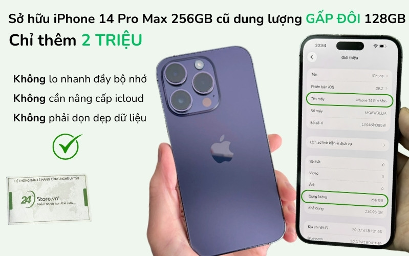 iphone 14 pro max cũ 256gb giá rẻ