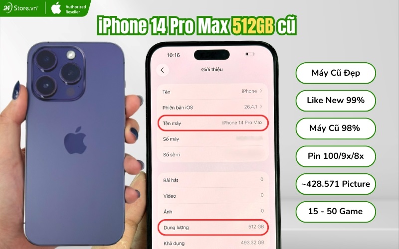 iphone 14 pro max 512gb cũ