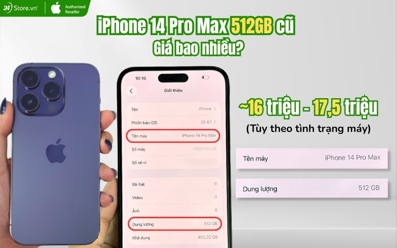 iphone 14 pro max 512gb cũ giá bao nhiêu