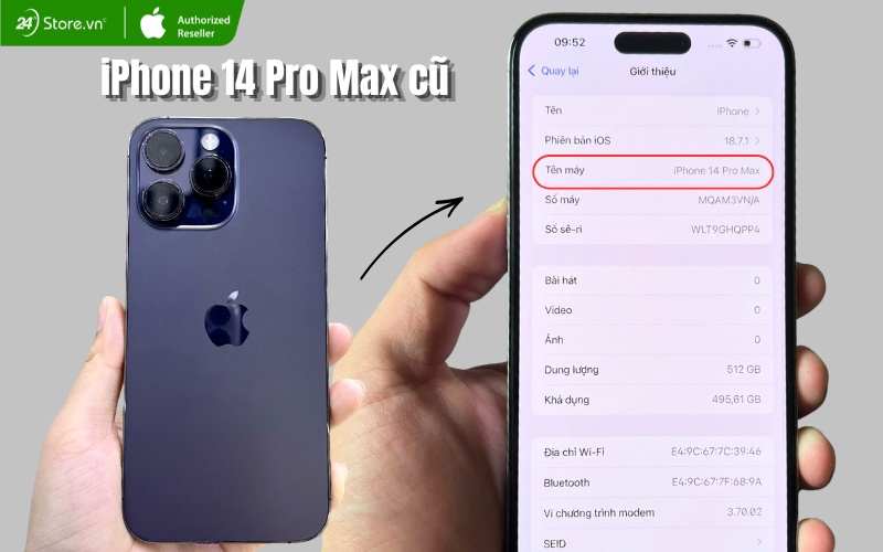 iphone 14 pro max cũ màu tím