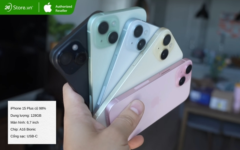 iphone 15 plus cũ 98% chính hãng giá rẻ