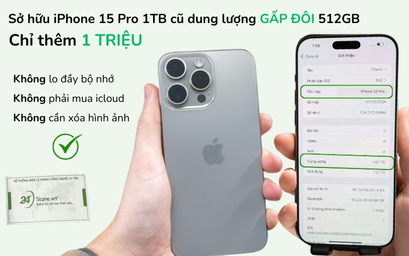 iphone 15 pro cũ 1tb