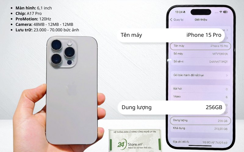 iphone 15 pro 256gb cũ chính hãng