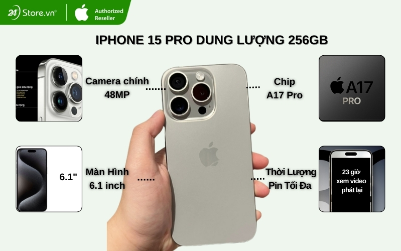 iphone 15 pro 256gb cũ đẹp chính hãng giá rẻ