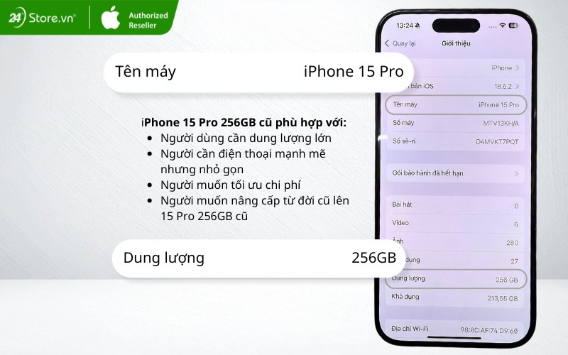 điện thoại iphone 15 pro 256gb cũ