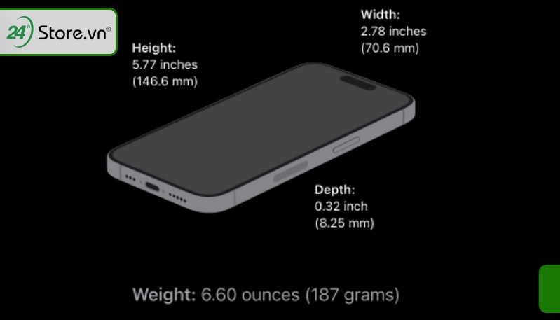 iPhone 15 Pro màn hình bao nhiêu inch
