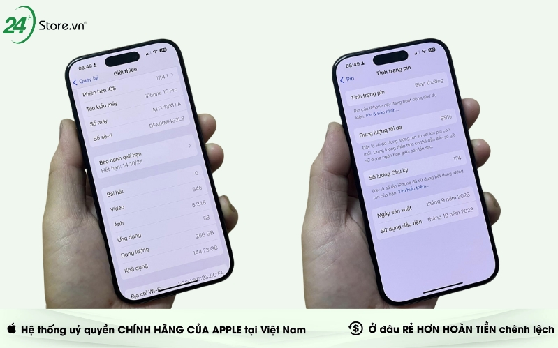 cách kiểm tra pin iphone 15 pro cũ