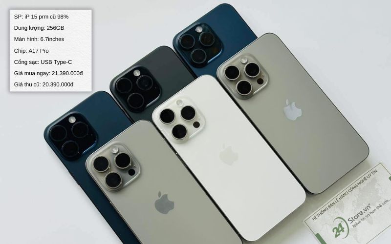 iphone 15 pro max cũ 98%