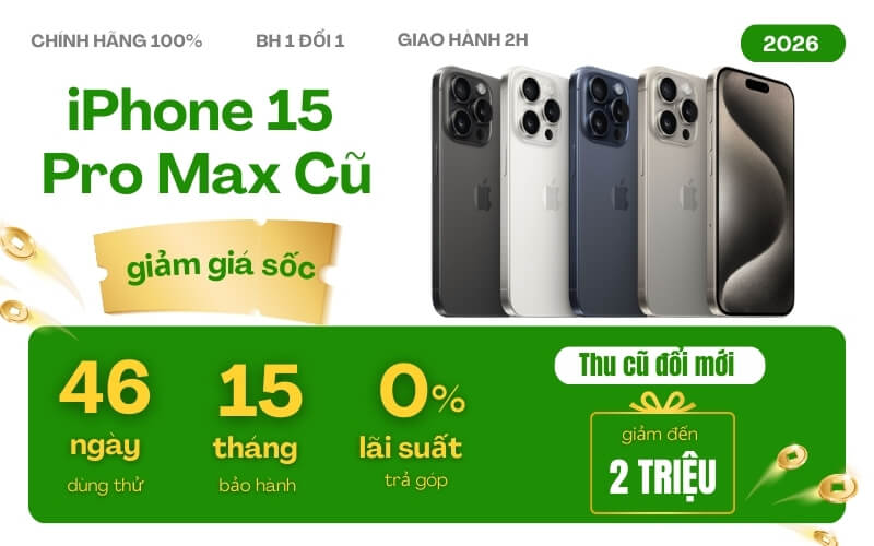 mua iphone 15 pro max 256gb cũ giá rẻ