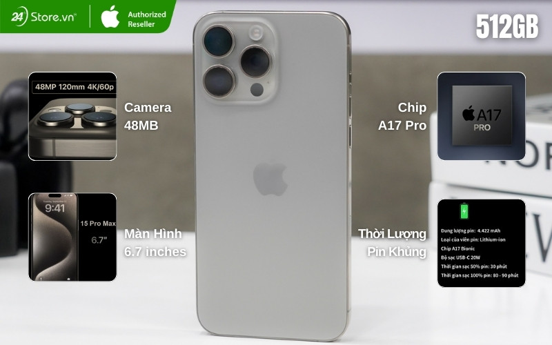 đánh giá iphone 15 pro max 512gb cũ