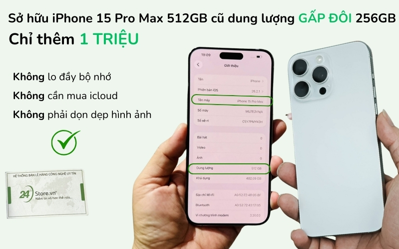 iphone 15 pro max 512gb cũ đẹp