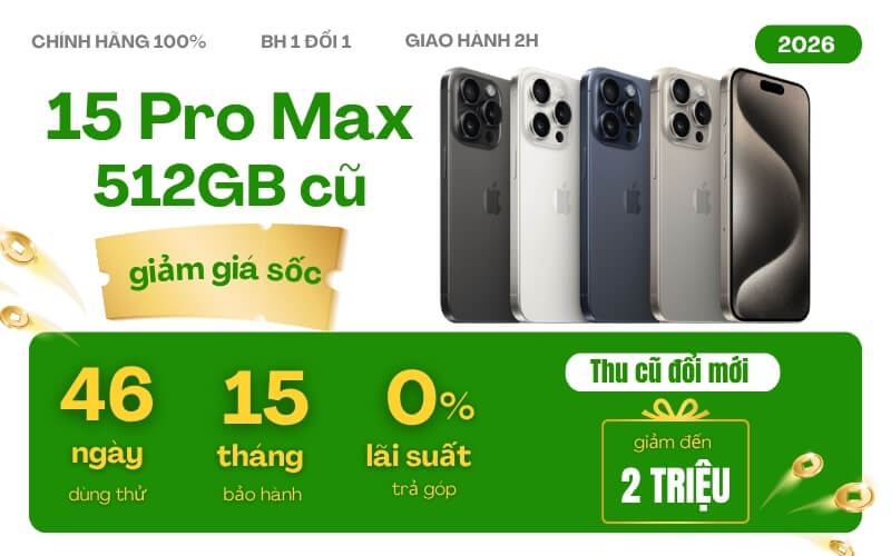 iphone 15 pro max cũ 512gb